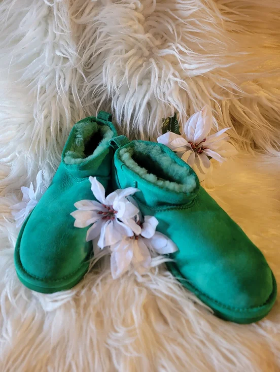 🆕️🎿Ugg Ultra Mini Boots, Emerald Green - Sz 8 - Picture 5 of 11